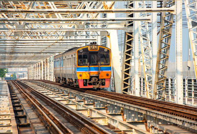 Train at railroad station platform