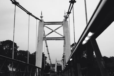 Low angle view of suspension bridge