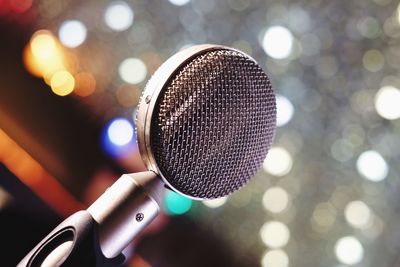 Close-up of microphone