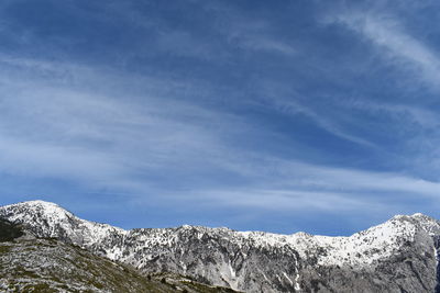 Low angle view of mountain against sky