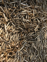 Close-up of rusty nails