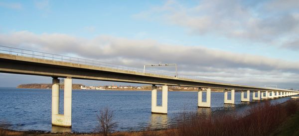 Bridge over sea against sky