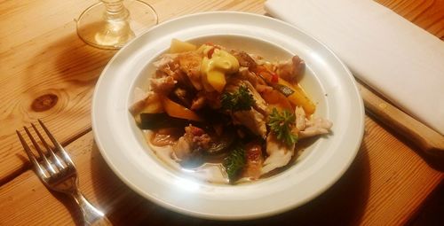 Close-up of served food