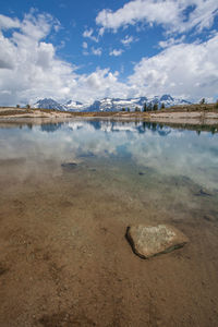 Reflection of clouds in sea