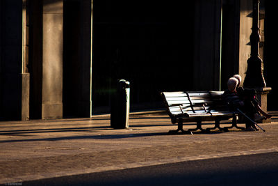 Shadow of chair on floor