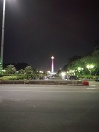 View of city at night