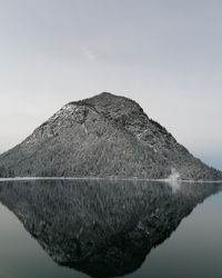 Scenic view of lake against clear sky