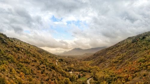 Scenic view of mountains against sky