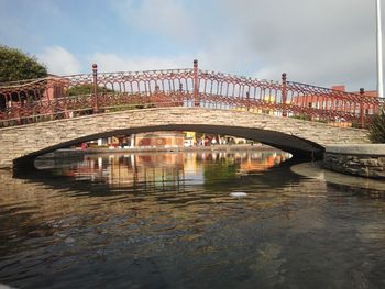 Bridge over river against sky