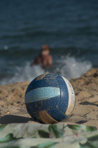 Close-up of water on beach