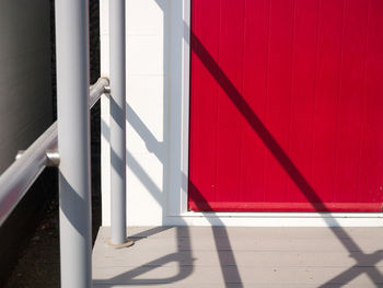 Red door of building