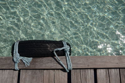 High angle view of swimming pool in sea