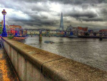 River against cloudy sky