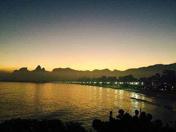 Scenic view of sea at sunset