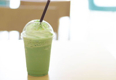 Close-up of drink on glass