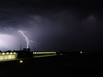 View of illuminated lights at night