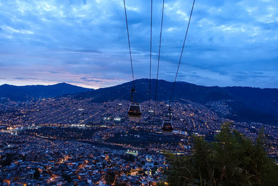 Aerial view of city against sky