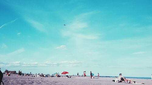 People enjoying at beach