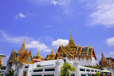 Low angle view of pagoda against sky