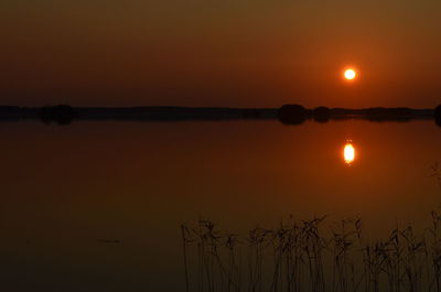 Scenic view of sunset over sea