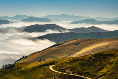 Scenic view of mountains against sky