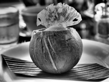 Close-up of food on table