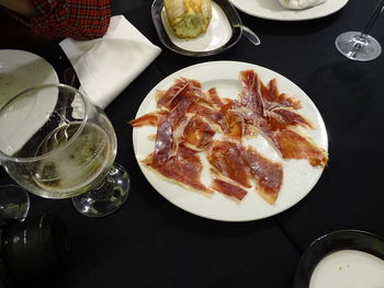 Close-up of food on table