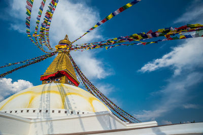 Low angle view of traditional building against sky