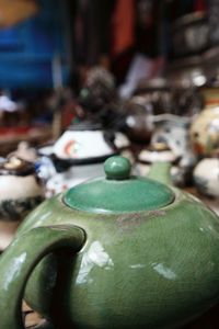 Close-up of teapot for sale