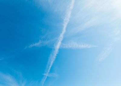 Low angle view of vapor trail in sky