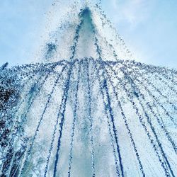 Low angle view of fountain in park