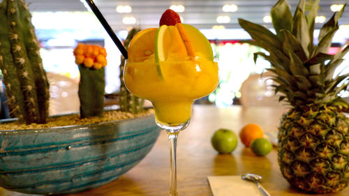 Close-up of fruits on table