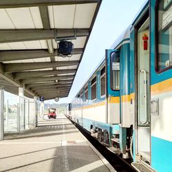 Train at railroad station platform