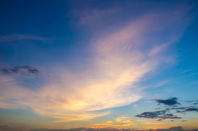 Low angle view of sky during sunset