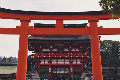 View of temple building against sky