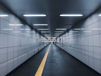 Walkway in subway tunnel