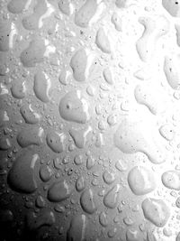 Full frame shot of raindrops on glass