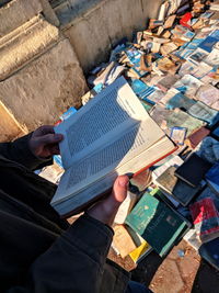 Reading old book with sun light