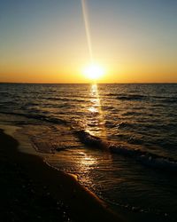 Scenic view of sea during sunset