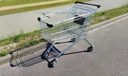 Side view of a bicycle on road