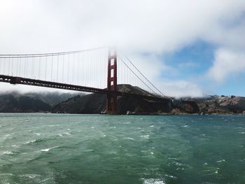 Suspension bridge over sea