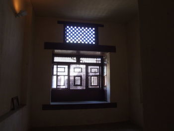 Illuminated entrance of building