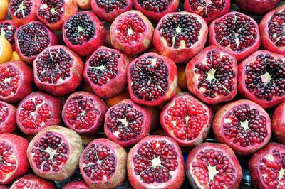 Full frame shot of pomegranates for sale at market