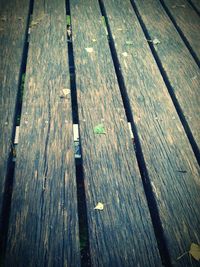 High angle view of wooden plank