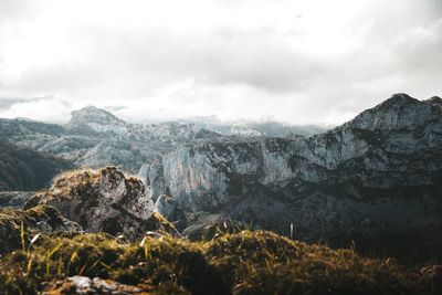 Scenic view of mountains against sky