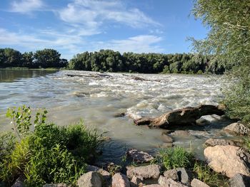 Scenic view of river against sky