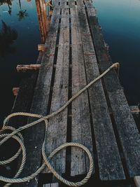 High angle view of pier over sea