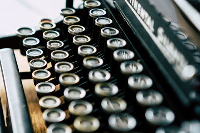 Close-up of retro typewriter