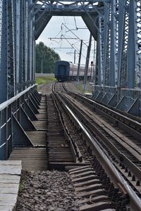 Railroad station platform against sky