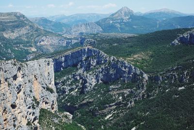 Aerial view of mountain range